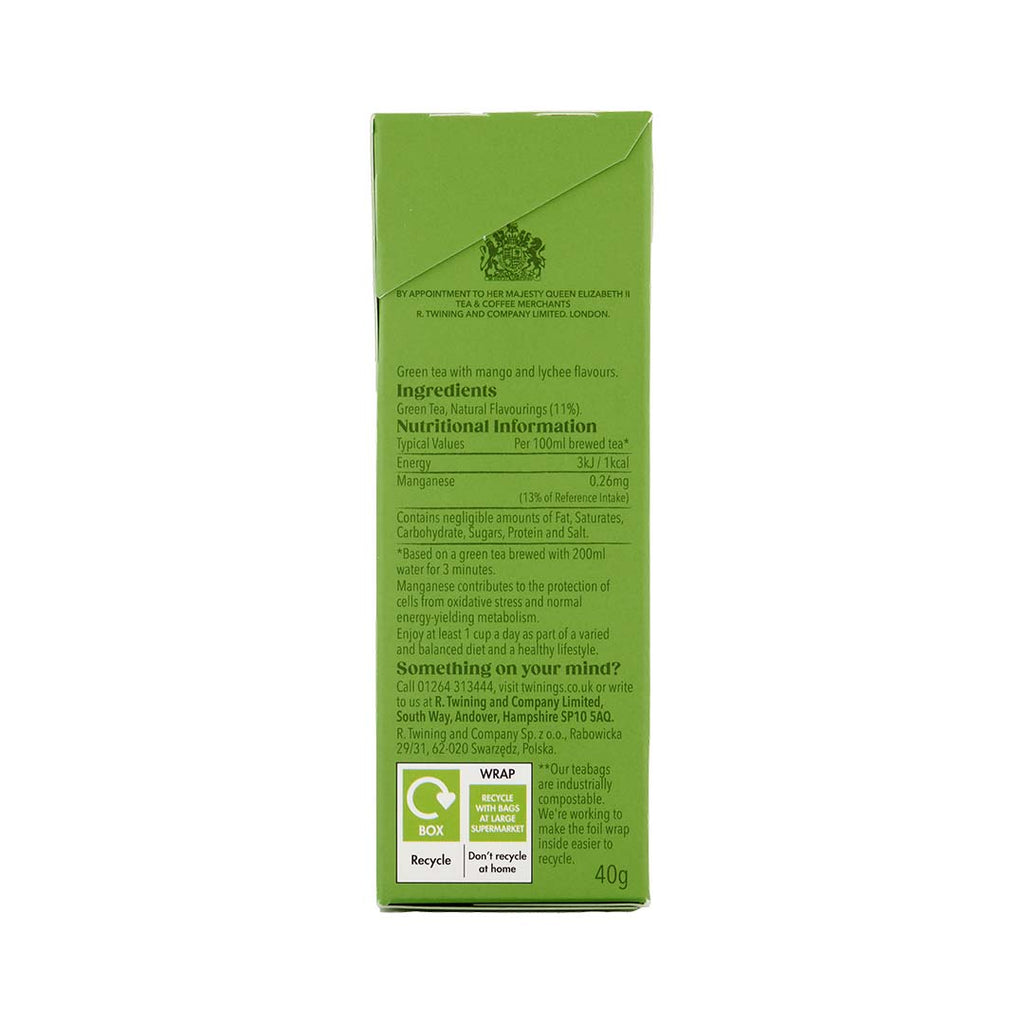 Mango & Lychee Green Tea Teabag 1x4x20 100017940