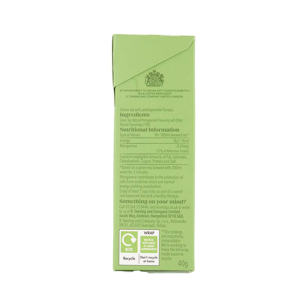 Pomegranate Green Tea Teabag 1x4x20 100017941