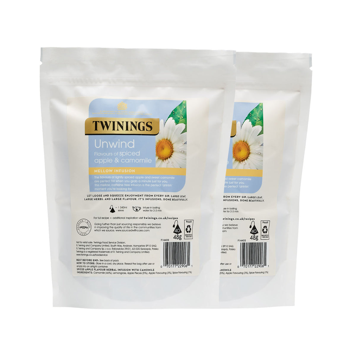 Unwind Spiced Apple & Camomile Pyramid Bag NON ENVELOPED 1x2x40 100016422
